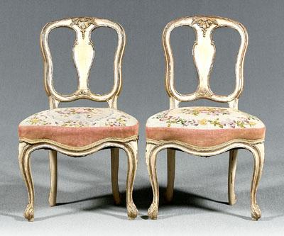 Pair Italian painted side chairs: