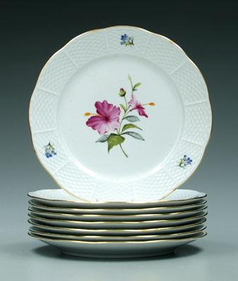 Set of eight Herend service plates: