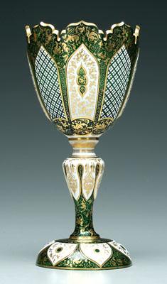 Cased glass compote goblet form  94272