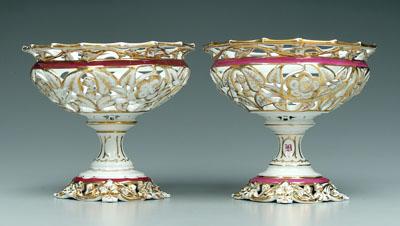 Pair porcelain compotes reticulated 94276
