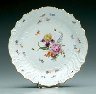 Meissen serving bowl, hand painted flowers