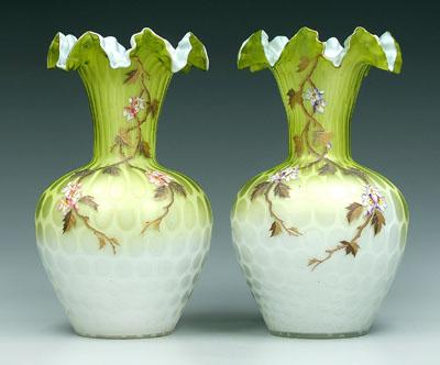 Two Harrach mother of pearl vases  942a0