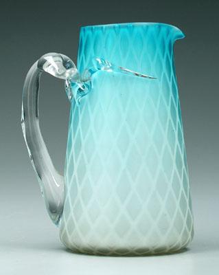Mother of pearl pitcher blue satin 942a1