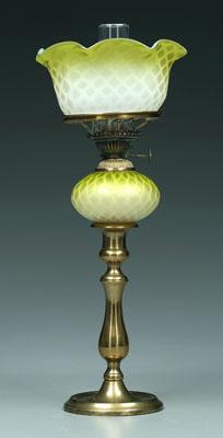 Satin glass peg lamp, mother-of-pearl,