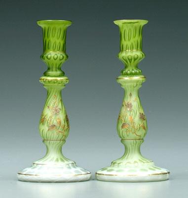Pair mother of pearl candlesticks  942af