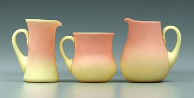 Three small Burmese pitchers, all with