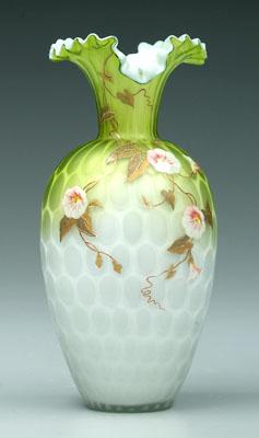 Mother-of-pearl decorated vase, ruffled