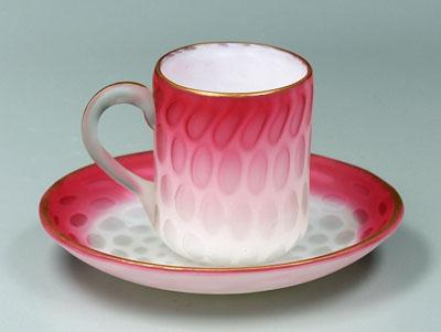 Mother-of-pearl cup and saucer: