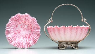 Mother-of-pearl glass brides basket,