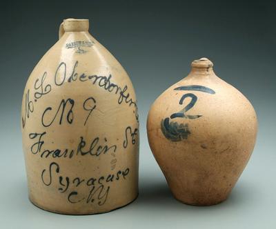 Two salt glazed stoneware jugs: one