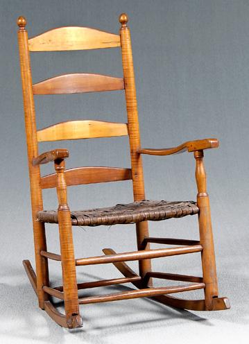 Ladder back rocking chair figured 94303