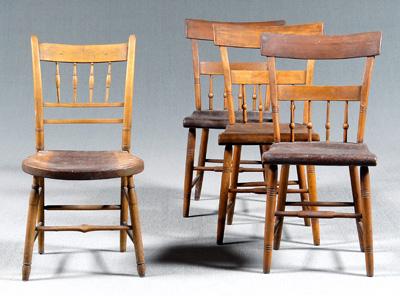 Four 19th century Windsor chairs: