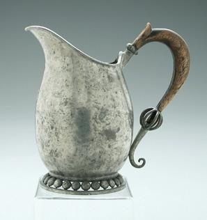 Nekrassof pewter pitcher, wooden