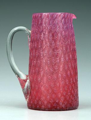 Cranberry glass tankard, textured surface