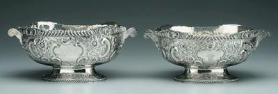 Pair English silver oval center 93f5a