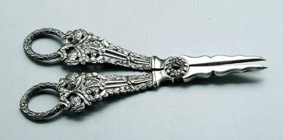 English silver grape scissors,