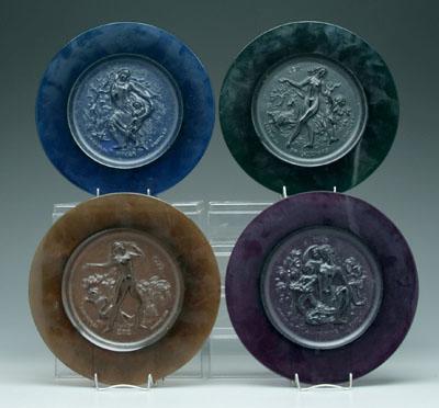 Set of Daum Four Seasons plates: