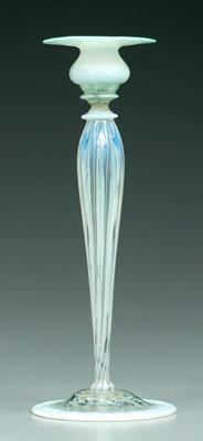 Tiffany glass candlestick, flattened