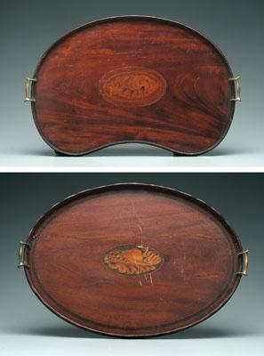 Two shell inlaid butler s trays  93f87