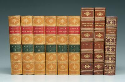 Nine leather-bound books: [Sheridan's