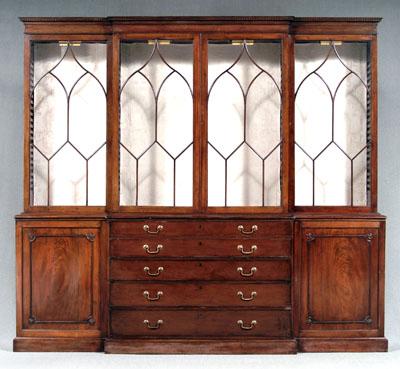 Fine Chippendale mahogany breakfront  93f94