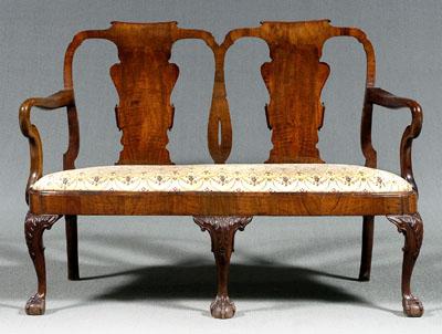 George II double chair back settee  93f9a