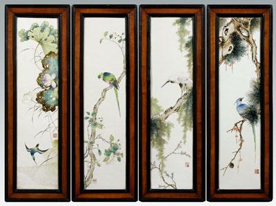Four Chinese porcelain panels:
