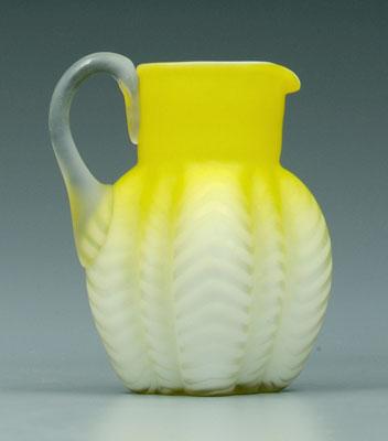 Mother-of-pearl satin glass pitcher,