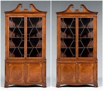 Pair Chippendale style corner cabinets 93fd8