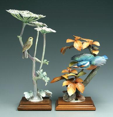 Two Doughty bird figurines: kingfisher