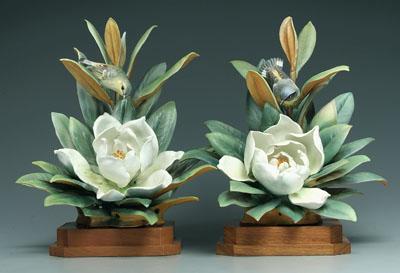 Pair Doughty bird figurines: magnolia