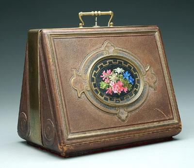 Victorian briefcase, brass mounted