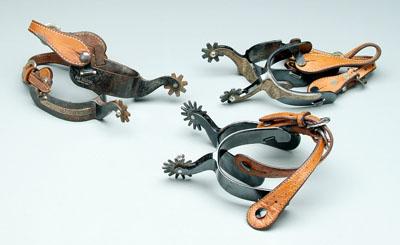 Three pairs spurs, all by Tom Balding