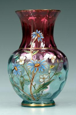 Harrach amberina vase thumbprint 94035