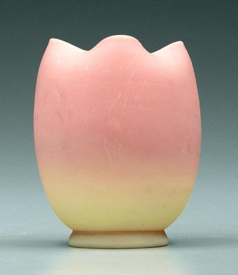 Burmese vase satin finish scalloped 94063