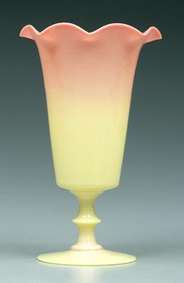 Burmese vase, glossy finish, scalloped