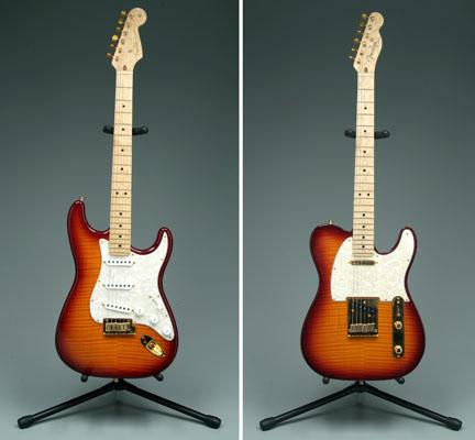 Matched set Fender electric guitars,