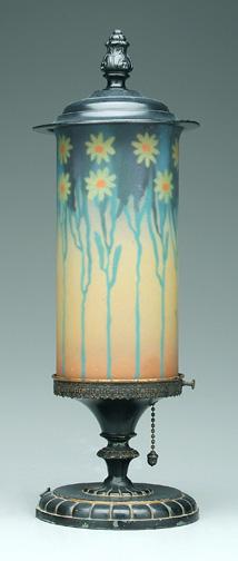 Handel desk lamp, reverse painted