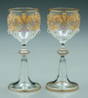 Eleven ornate glass stems gilt 944ab