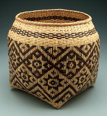 Rowena Bradley river cane basket, Cherokee,