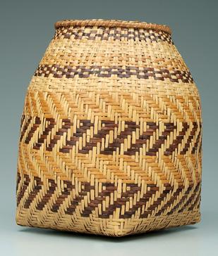 Cherokee river cane basket, square