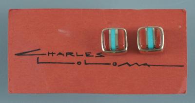 Pair Charles Loloma earrings Hopi American  94502