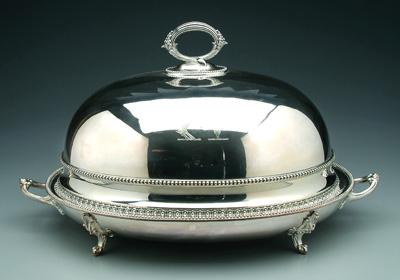 Silver plated meat cover, tray: oval