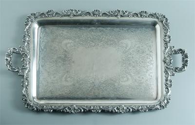 Silver plated tray rounded rectangular 94519