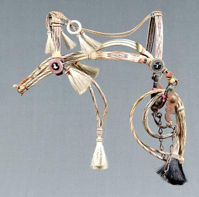 Horsehair bridle elaborate head 9455a