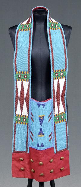 Beaded bandolier bag, multi-colored