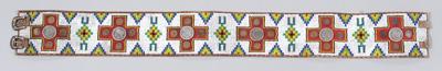 Beaded coin mounted belt, late 19th