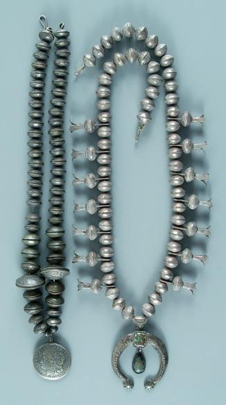 Two Southwestern silver necklaces  9458e