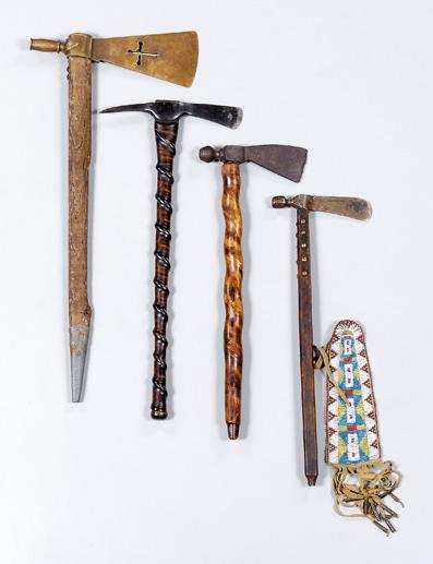 Four axes: one pipe tomahawk with cast