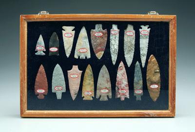 16 finely worked projectile points  9459c